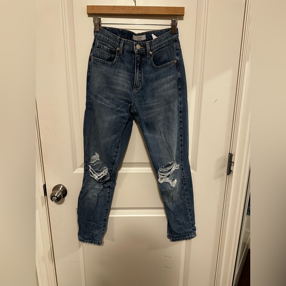 Dynamite Dark Blue Distressed Ankle Jeans